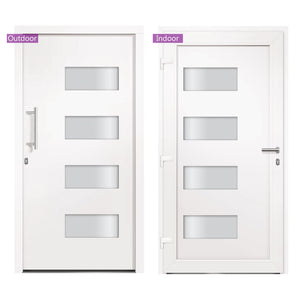 Porta d'Ingresso in Alluminio e PVC Bianco 100x210 cm 3056822