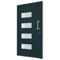 Porta d'Ingresso in Alluminio e PVC Antracite 100x210 cm 3056825