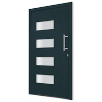 Porta d'Ingresso in Alluminio e PVC Antracite 110x210 cm 3056826