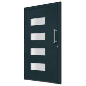 Porta d'Ingresso in Alluminio e PVC Antracite 110x210 cm cod mxl 60203