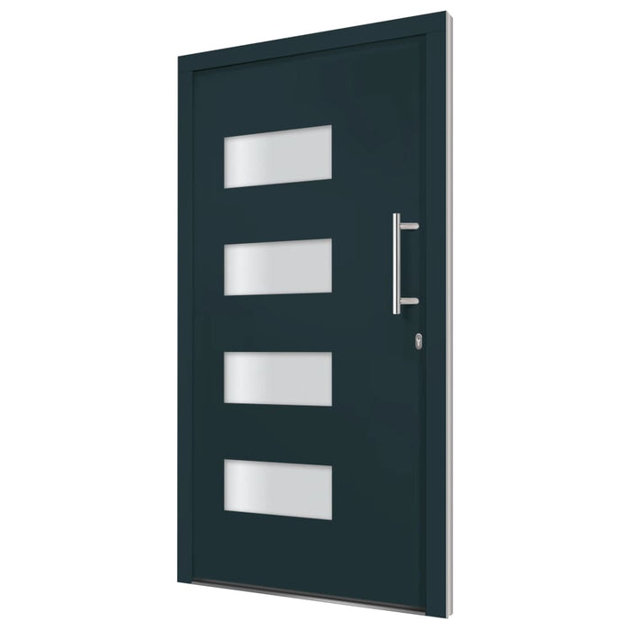 Porta d'Ingresso in Alluminio e PVC Antracite 110x210 cm cod mxl 60203