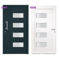 Porta d'Ingresso in Alluminio e PVC Antracite 100x210 cm cod mxl 57699