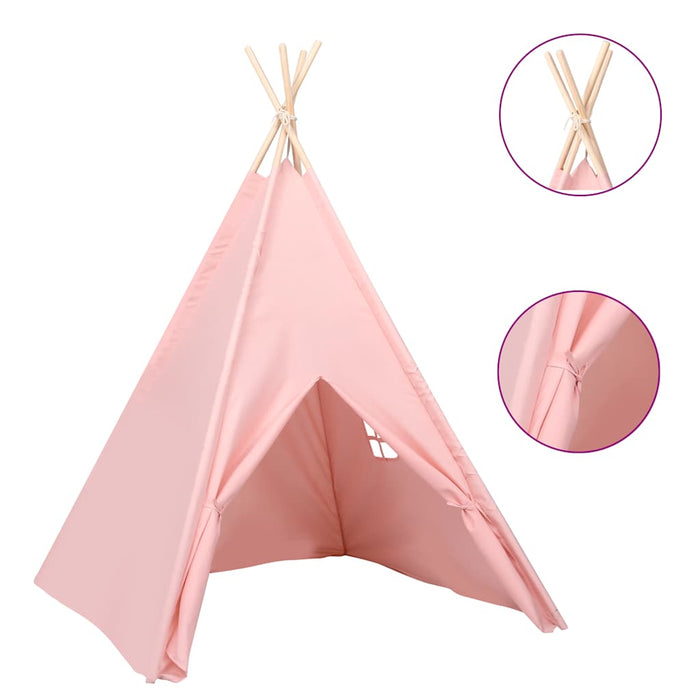 Tenda Tipi per Bambini con Borsa Rosa Microfibra 120x120x150cm 80270