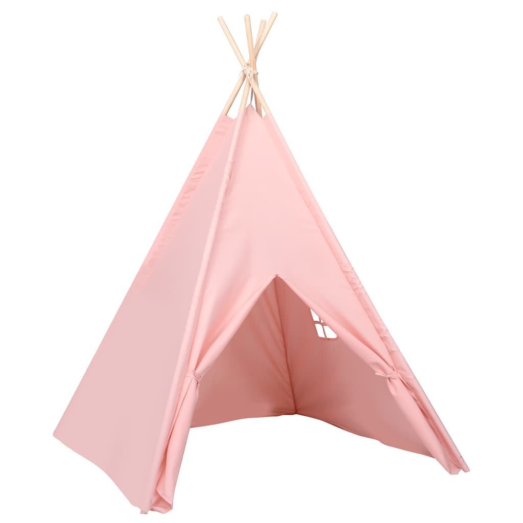 vidaXL Tenda Tipi per Bambini con Borsa Rosa Microfibra 120x120x150cm