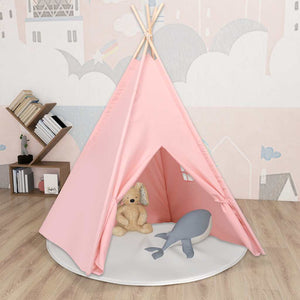 vidaXL Tenda Tipi per Bambini con Borsa Rosa Microfibra 120x120x150cm