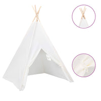 Tenda teepee per bambini con borsa in pelle pesca 120 x 120 x 150 cm bianca 02_0005205