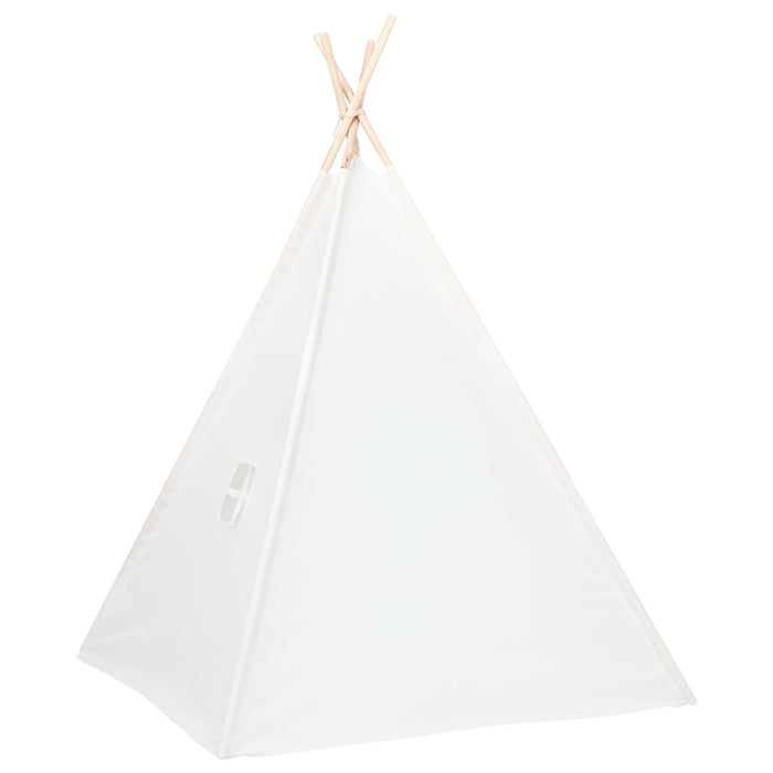 Tenda teepee per bambini con borsa in pelle pesca 120 x 120 x 150 cm bianca 02_0005205