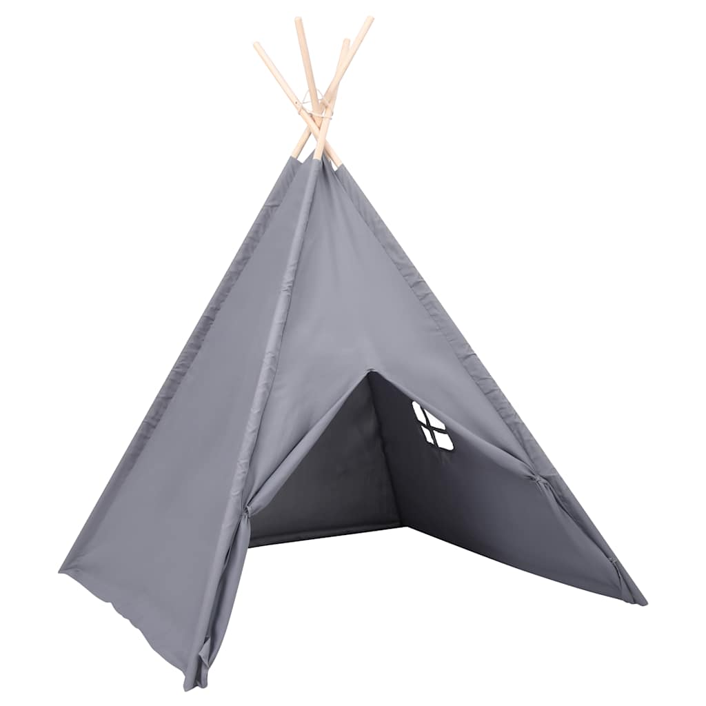 Tenda Tipi Bambini con Borsa Grigio Microfibra 120x120x150cm 80272