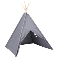 vidaXL Tenda Tipi Bambini con Borsa Grigio Microfibra 120x120x150cm