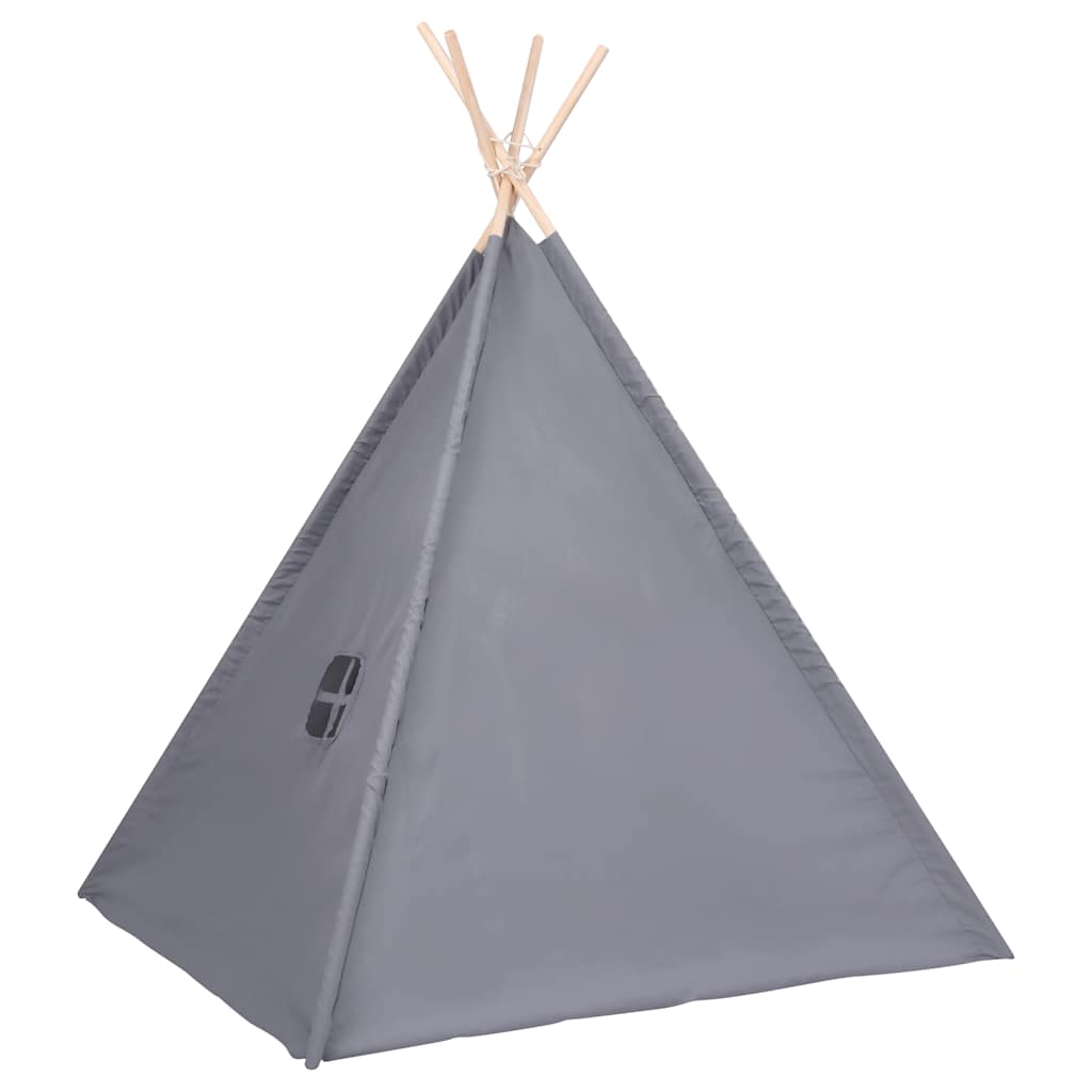 Tenda Tipi Bambini con Borsa Grigio Microfibra 120x120x150cm 80272