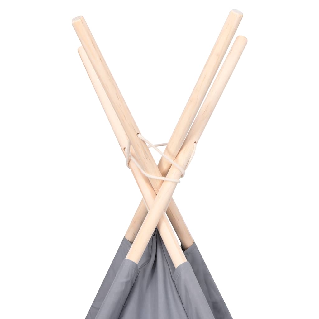 vidaXL Tenda Tipi Bambini con Borsa Grigio Microfibra 120x120x150cm