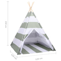 Tenda per bambini Rigato Grigio e Bianco 120 x 120 x 150 cm 80273
