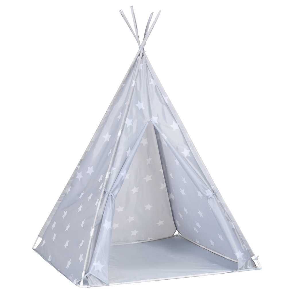 Tenda Tipi Bambini con Borsa Grigio Poliestere 115x115x160cm cod mxl 70190