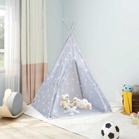 Tenda Tipi Bambini con Borsa Grigio Poliestere 115x115x160cm cod mxl 70190