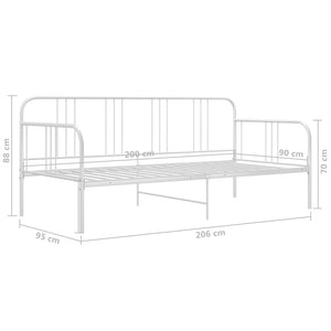 Divano Letto-Sofa Letto-Daybed Bianco in Metallo 90x200 cm