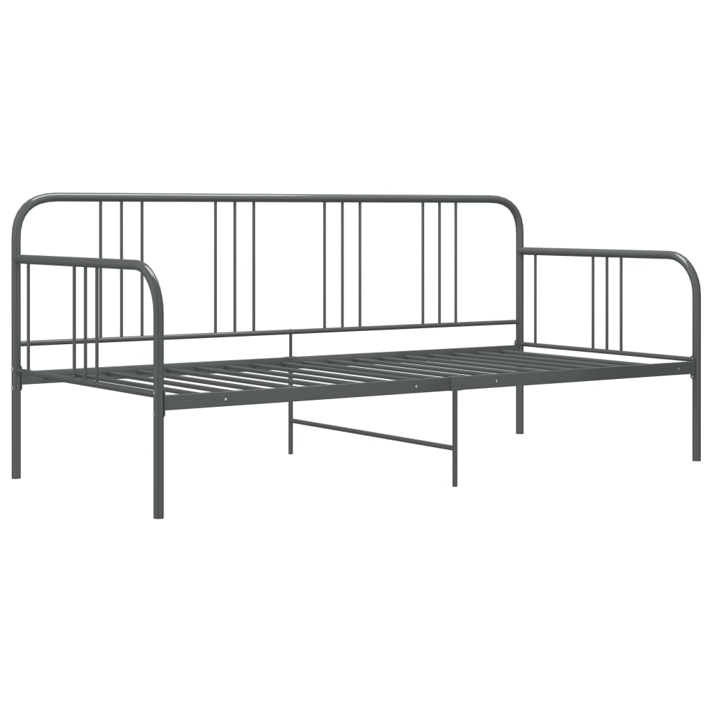 Divano Letto Grigio in Metallo 90x200 cm 324751