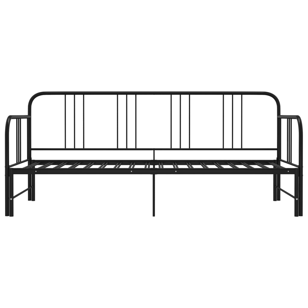 Telaio Divano Letto Estraibile Nero in Metallo 90x200 cm 324752