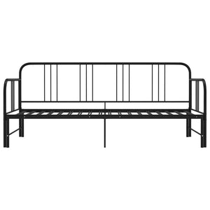 Telaio Divano Letto Estraibile Nero in Metallo 90x200 cm 324752