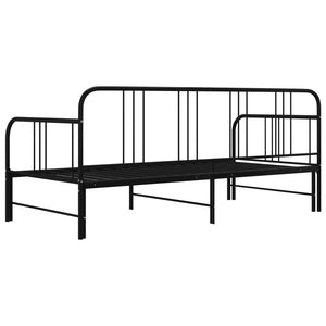 Telaio Divano Letto Estraibile Nero in Metallo 90x200 cm 324752