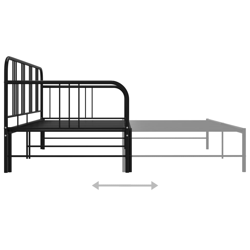 Telaio Divano Letto Estraibile Nero in Metallo 90x200 cm 324752