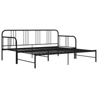 Telaio Divano Letto Estraibile Nero in Metallo 90x200 cm 324752