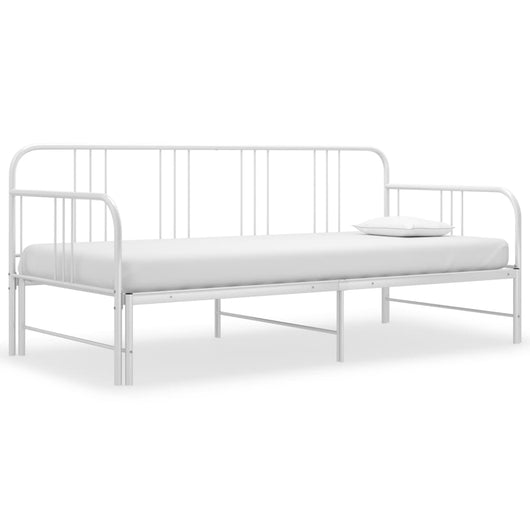 Telaio Divano Letto Estraibile Bianco in Metallo 90x200 cm cod mxl 58382