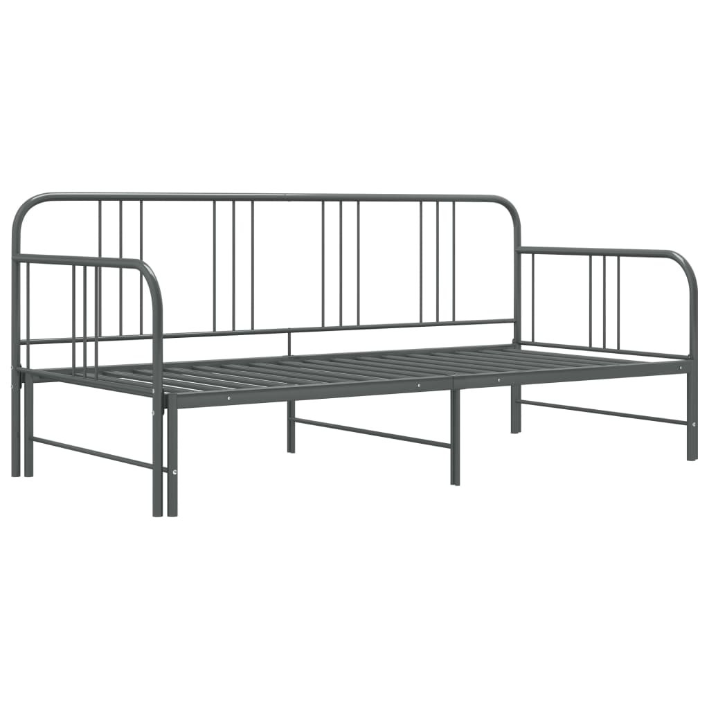 Telaio Divano Letto Estraibile Grigio in Metallo 90x200 cm 324754