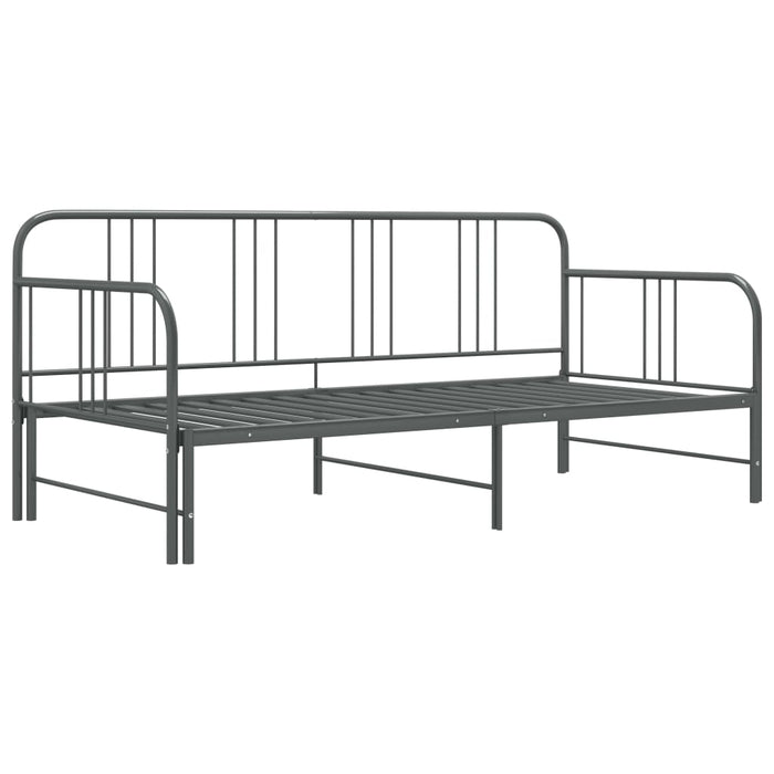 Telaio Divano Letto Estraibile Grigio in Metallo 90x200 cm 324754