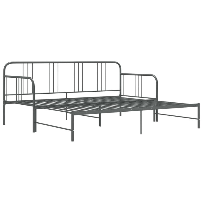 Telaio Divano Letto Estraibile Grigio in Metallo 90x200 cm 324754