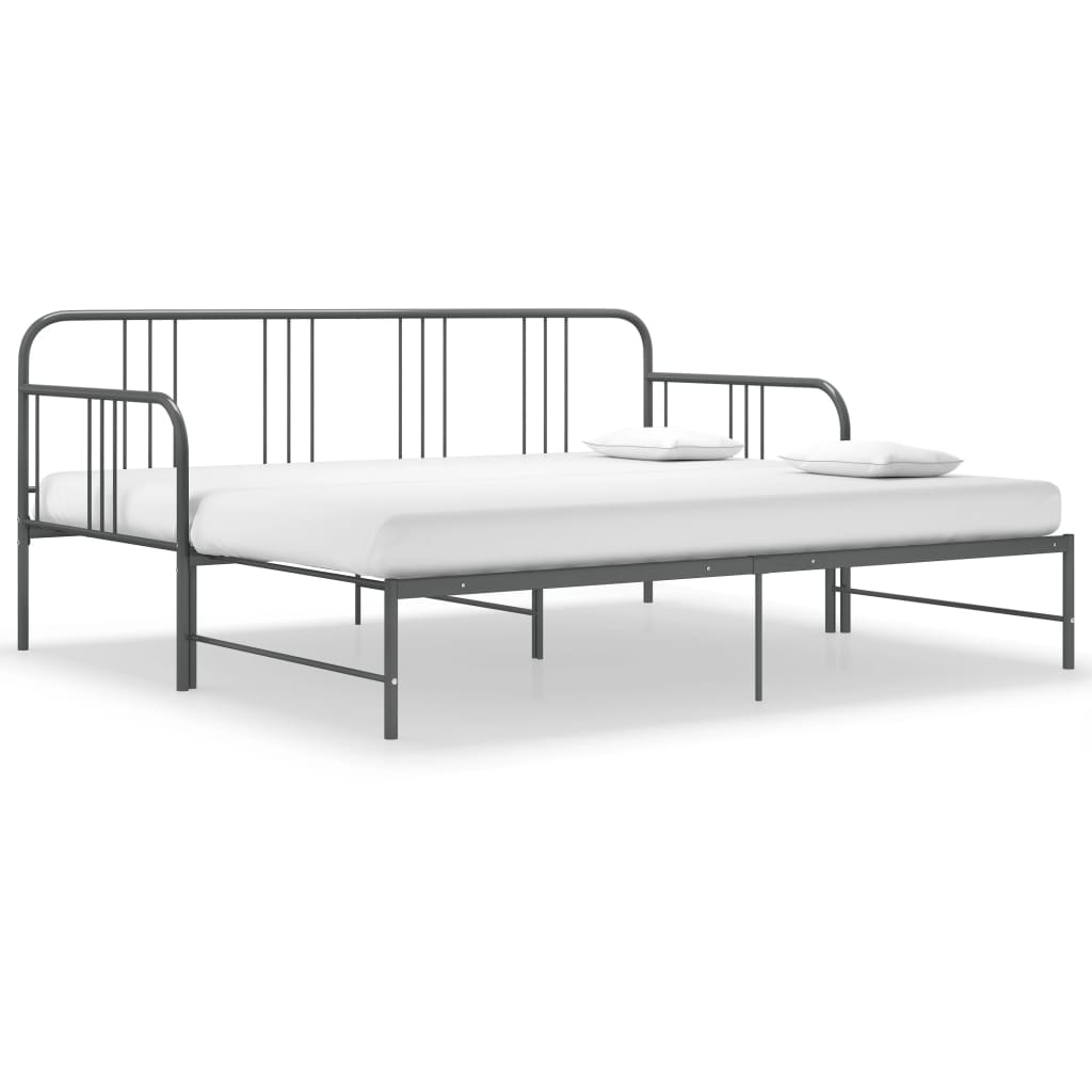 Telaio Divano Letto Estraibile Grigio in Metallo 90x200 cm 324754