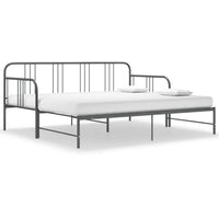Telaio Divano Letto Estraibile Grigio in Metallo 90x200 cm 324754