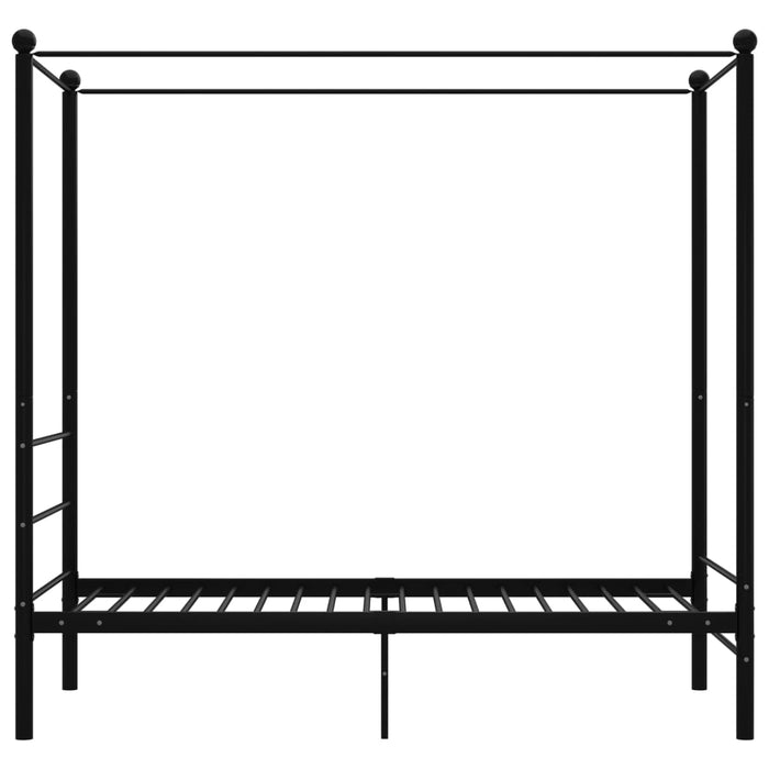 Letto a Baldacchino Nero in Metallo 90x200 cm 325051