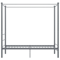 Letto a Baldacchino Grigio in Metallo 90x200 cm 325053