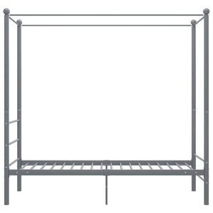 Letto a Baldacchino Grigio in Metallo 90x200 cm 325053