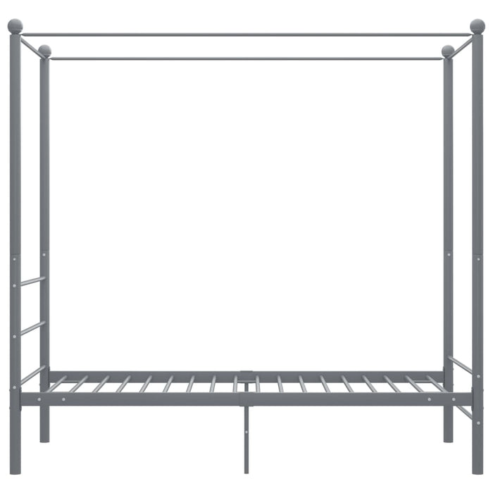 Letto a Baldacchino Grigio in Metallo 90x200 cm 325053