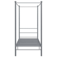 Letto a Baldacchino Grigio in Metallo 90x200 cm 325053