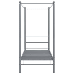 Letto a Baldacchino Grigio in Metallo 90x200 cm 325053