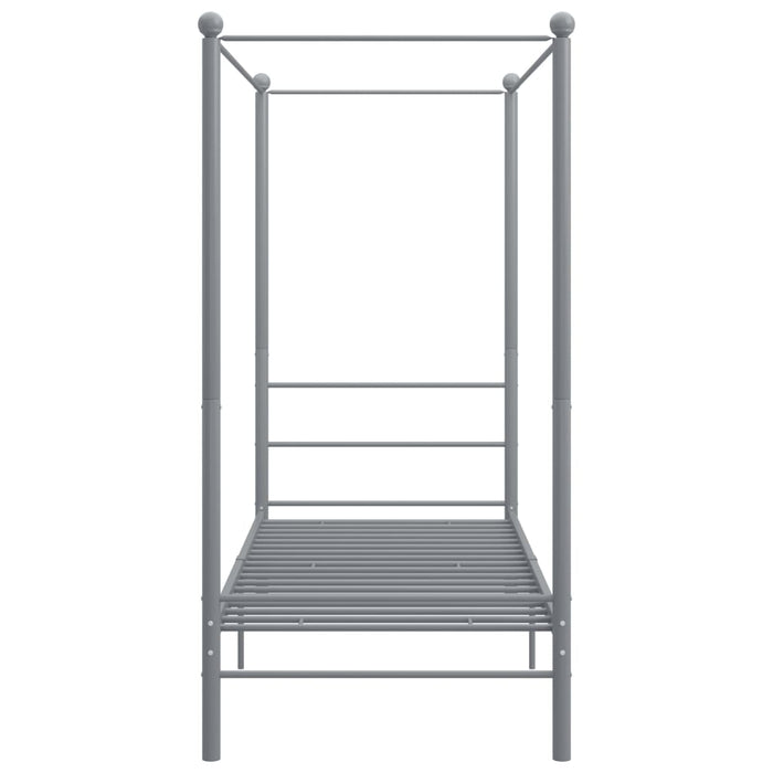 Letto a Baldacchino Grigio in Metallo 90x200 cm 325053