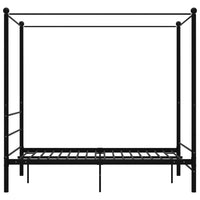 Letto a Baldacchino Nero in Metallo 120x200 cm 325057