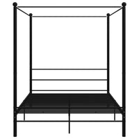 Letto a Baldacchino Nero in Metallo 160x200 cm