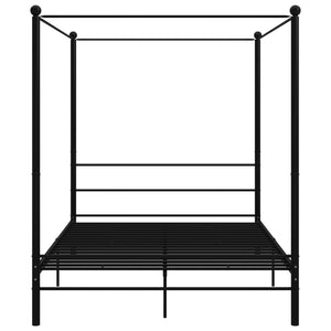 Letto a Baldacchino Nero in Metallo 160x200 cm 325063