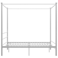 Letto a Baldacchino Bianco in Metallo 160x200 cm