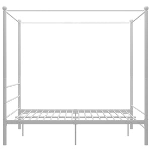 Letto a Baldacchino Bianco in Metallo 160x200 cm 325064