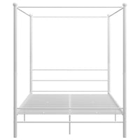 Letto a Baldacchino Bianco in Metallo 160x200 cm 325064