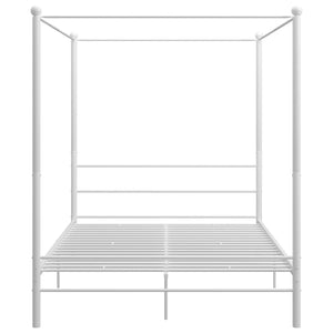 Letto a Baldacchino Bianco in Metallo 160x200 cm 325064