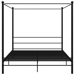 Letto a Baldacchino Nero in Metallo 180x200 cm 325066