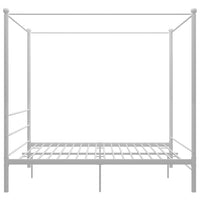 Letto a Baldacchino Bianco in Metallo 180x200 cm 325067