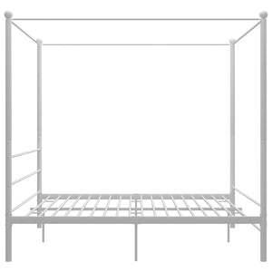 Letto a Baldacchino Bianco in Metallo 180x200 cm 325067