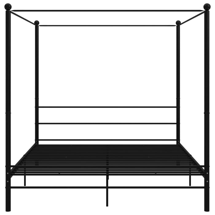 Letto a Baldacchino Nero in Metallo 200x200 cm 325069