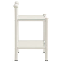 Comodino Bianco e Trasparente 45x34,5x60,5 cm Metallo e Vetro 325074